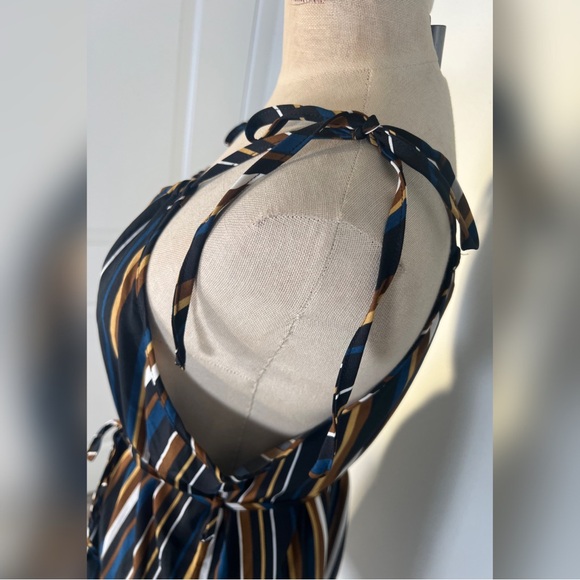 SHEIN Stripped Tie Shoulder Ruffle Hem Cami Dress - Picture 4 of 7